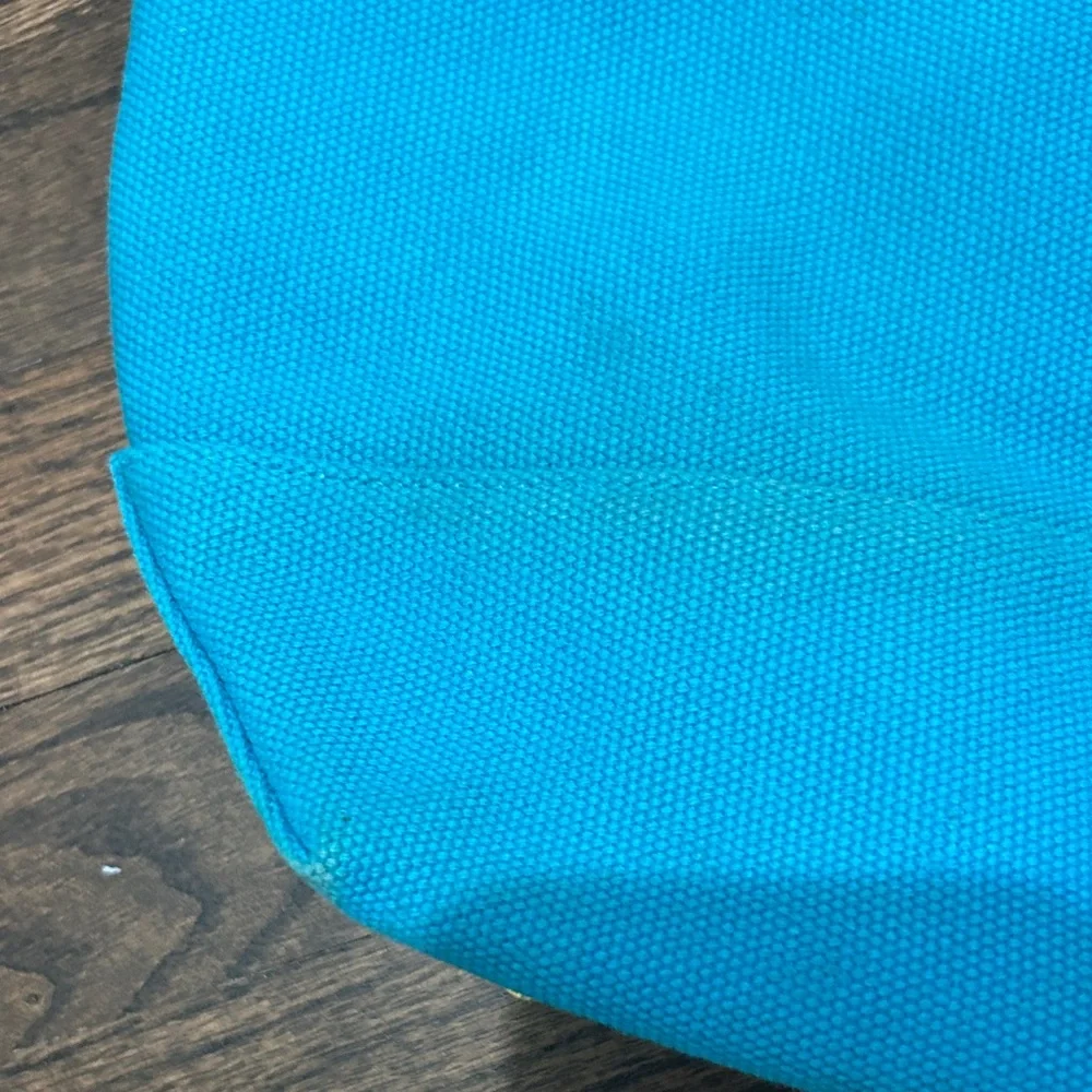 Tory Burch Blue Canvas Tote with Brown Handles - Picture 3 of 5